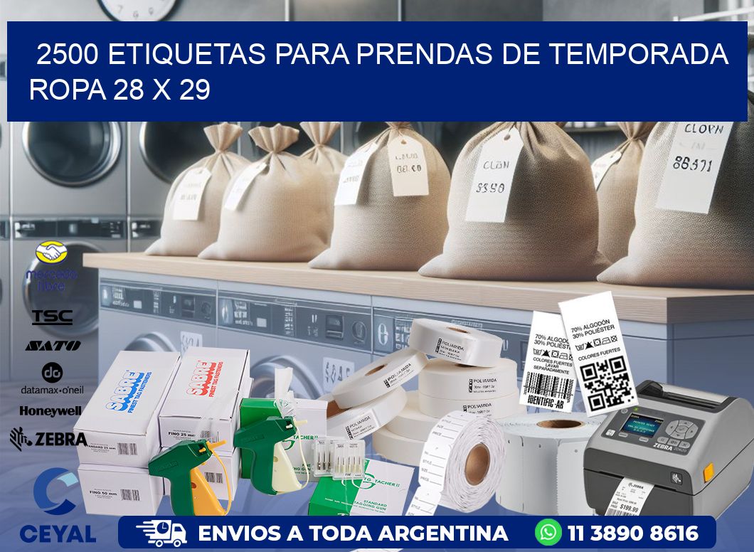 2500 ETIQUETAS PARA PRENDAS DE TEMPORADA ROPA 28 x 29