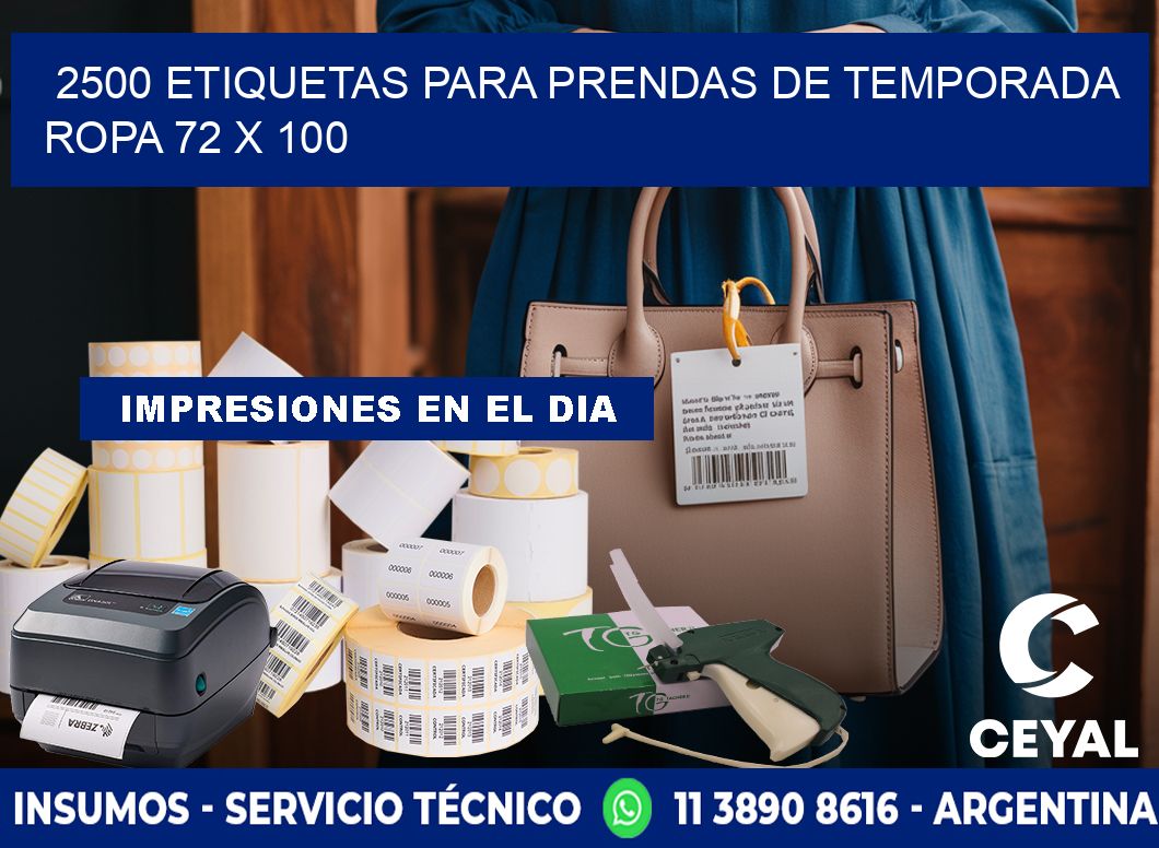 2500 ETIQUETAS PARA PRENDAS DE TEMPORADA ROPA 72 x 100