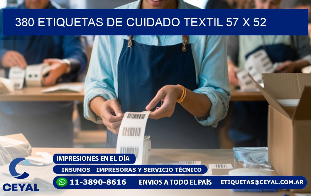 380 ETIQUETAS DE CUIDADO TEXTIL 57 x 52