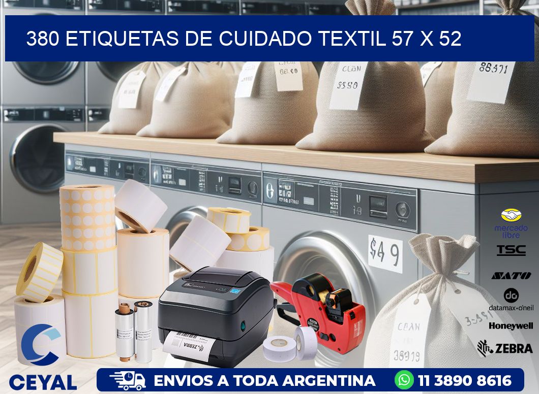 380 ETIQUETAS DE CUIDADO TEXTIL 57 x 52