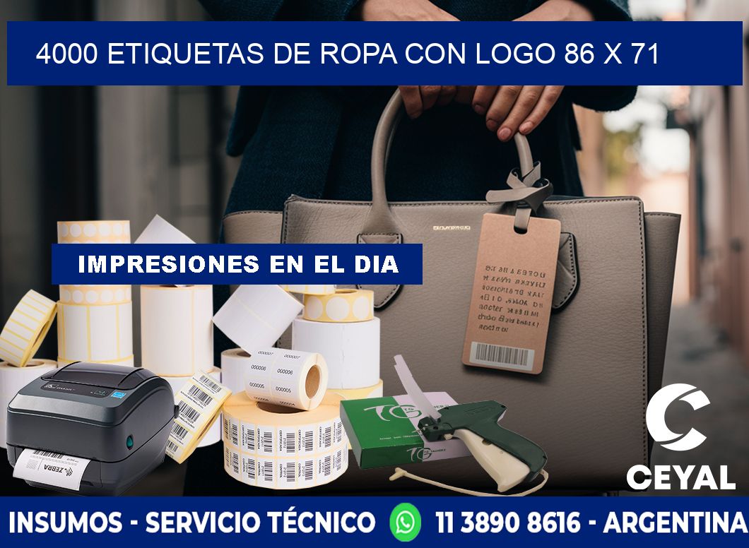 4000 ETIQUETAS DE ROPA CON LOGO 86 x 71