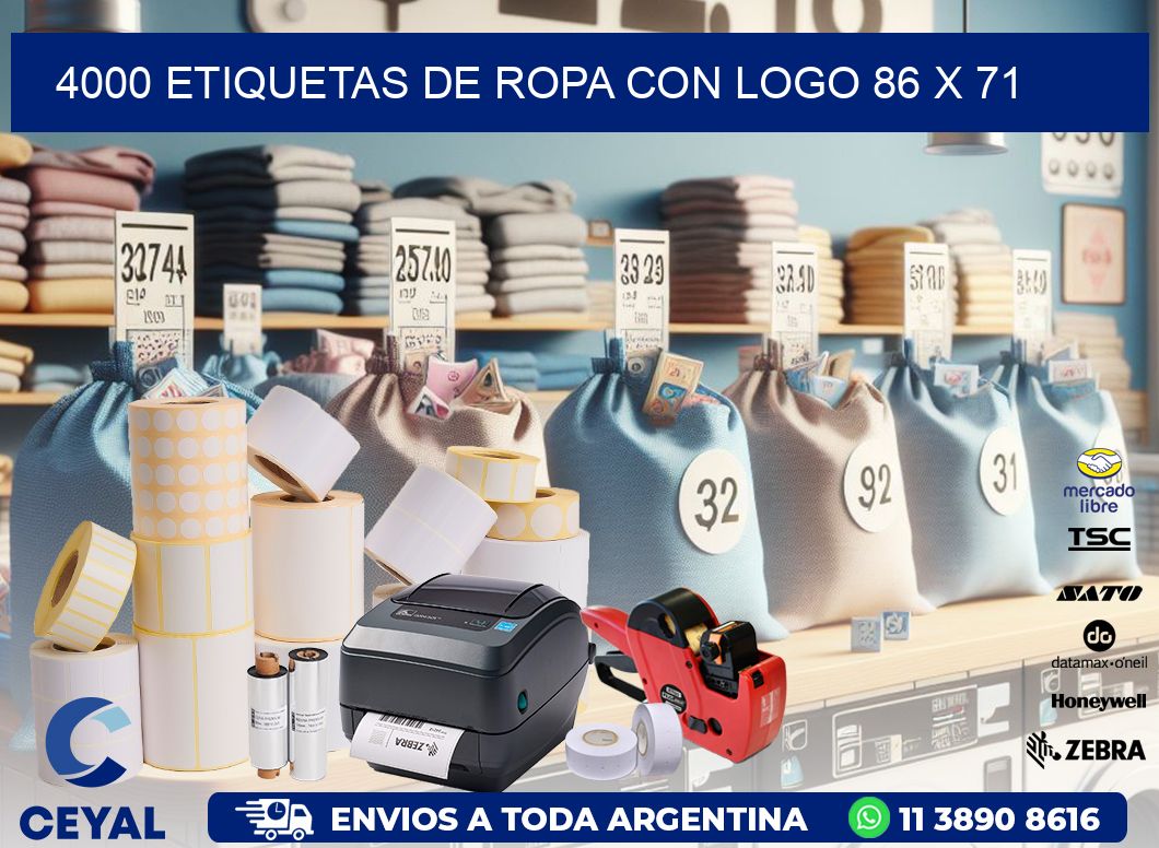 4000 ETIQUETAS DE ROPA CON LOGO 86 x 71