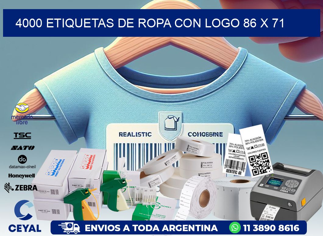 4000 ETIQUETAS DE ROPA CON LOGO 86 x 71