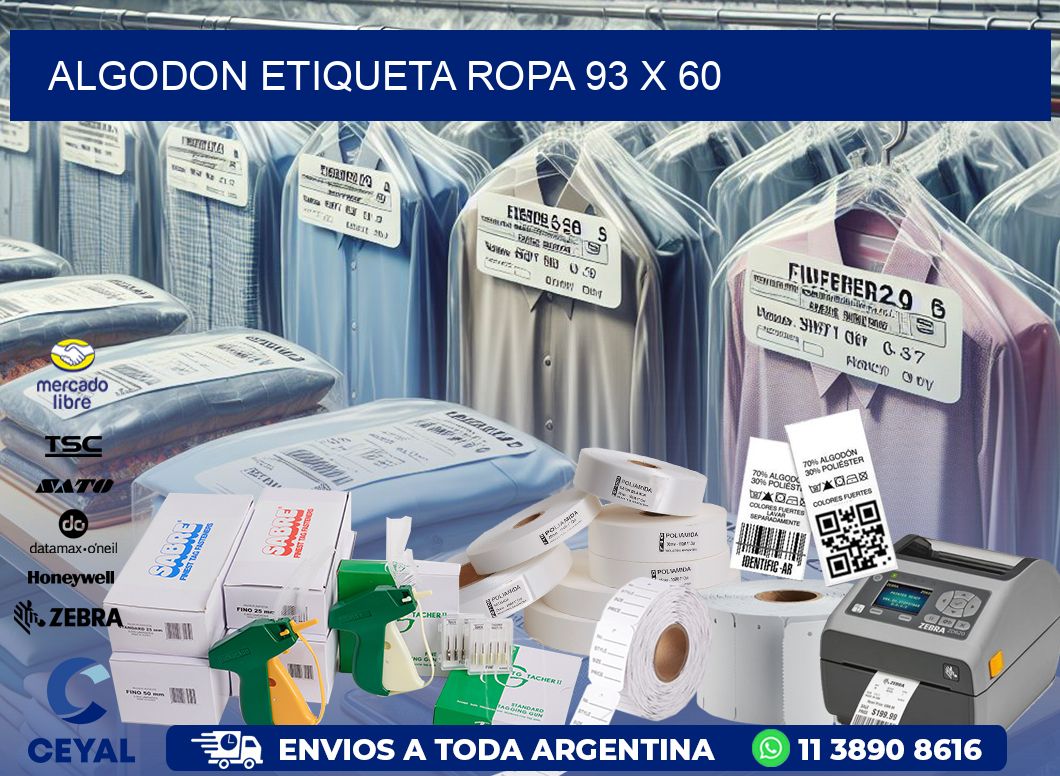 ALGODON ETIQUETA ROPA 93 x 60