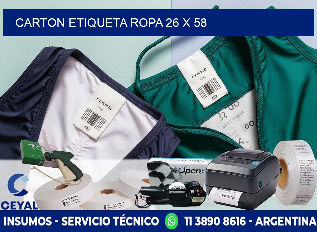 CARTON ETIQUETA ROPA 26 x 58