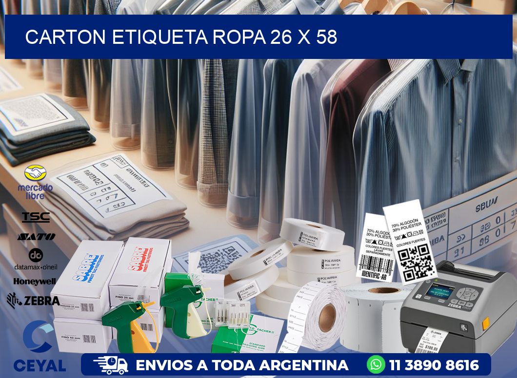 CARTON ETIQUETA ROPA 26 x 58