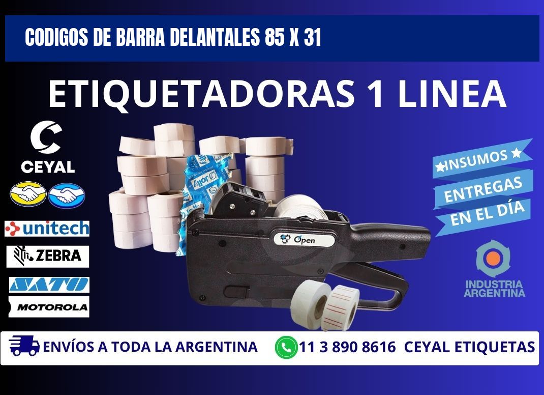 CODIGOS DE BARRA DELANTALES 85 x 31