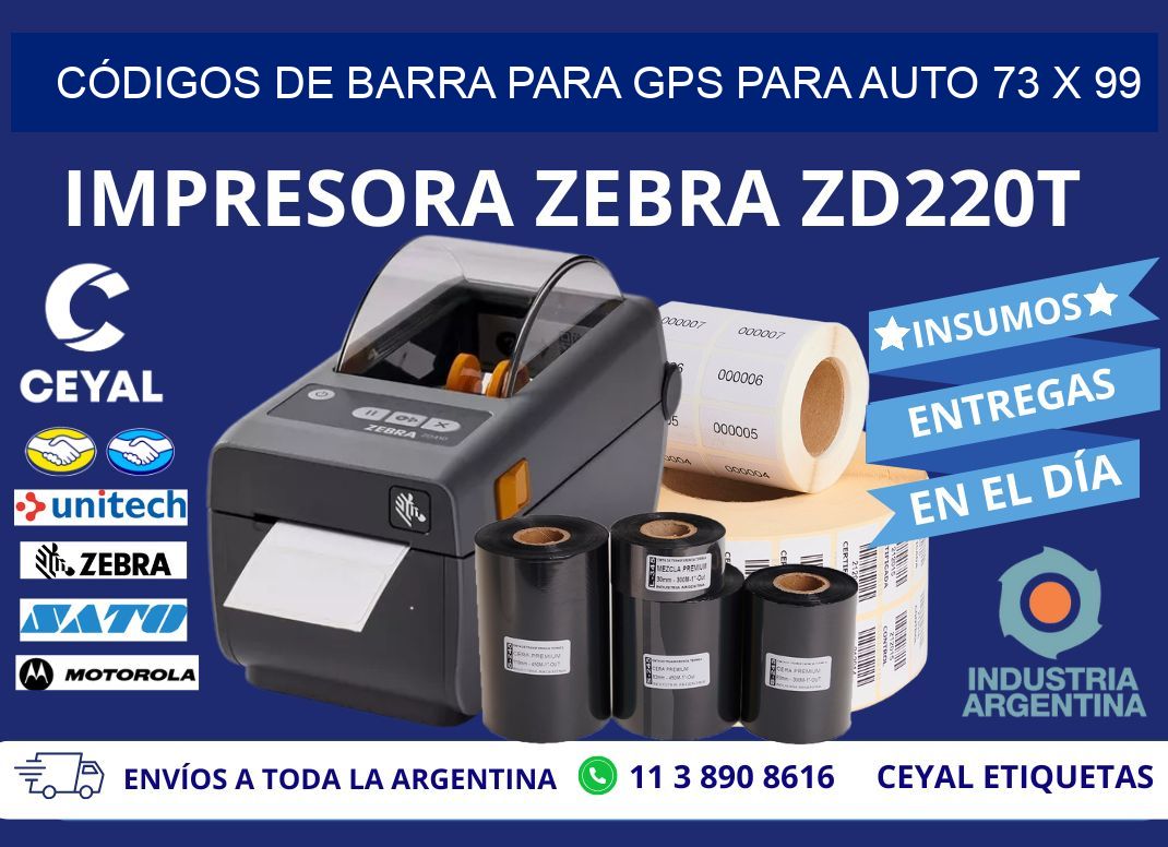 CÓDIGOS DE BARRA PARA GPS PARA AUTO 73 x 99