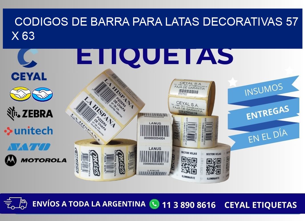 CODIGOS DE BARRA PARA LATAS DECORATIVAS 57 x 63