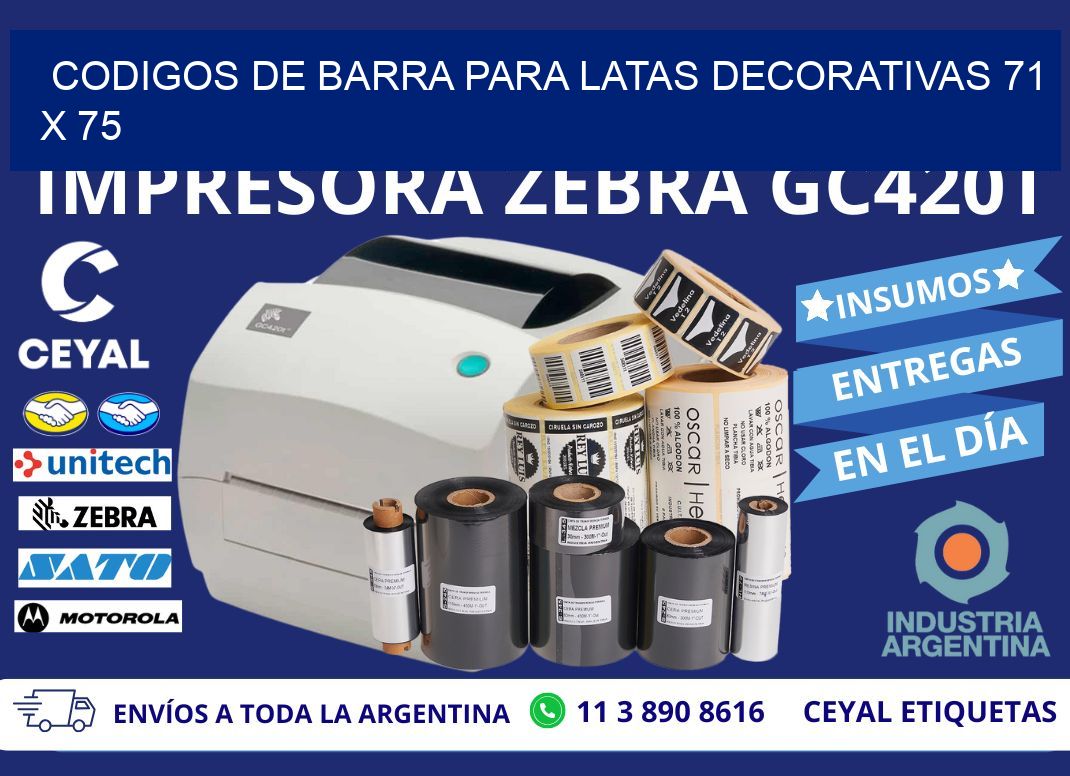 CODIGOS DE BARRA PARA LATAS DECORATIVAS 71 x 75