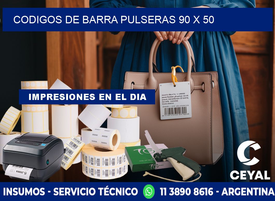 CODIGOS DE BARRA PULSERAS 90 x 50