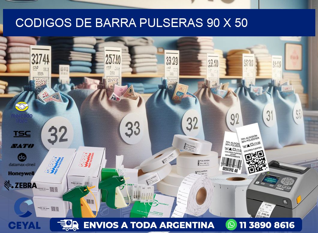 CODIGOS DE BARRA PULSERAS 90 x 50