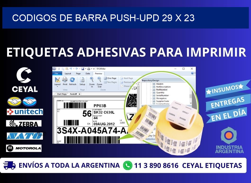 CODIGOS DE BARRA PUSH-UPD 29 x 23