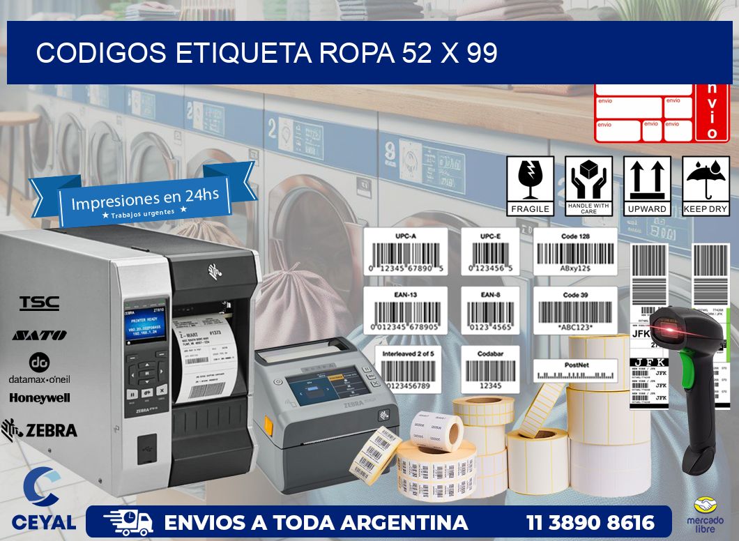 CODIGOS ETIQUETA ROPA 52 x 99