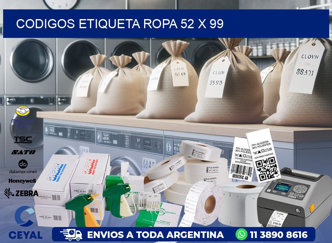 CODIGOS ETIQUETA ROPA 52 x 99