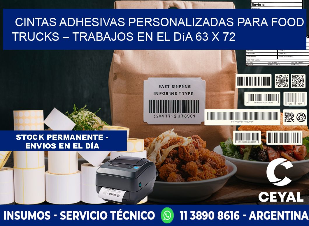 Cintas adhesivas personalizadas para food trucks – Trabajos en el día 63 x 72