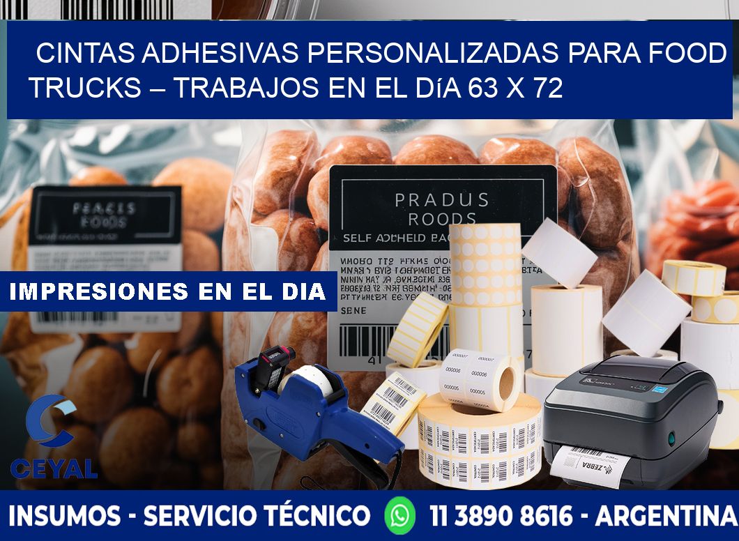 Cintas adhesivas personalizadas para food trucks – Trabajos en el día 63 x 72