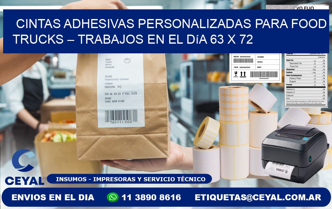 Cintas adhesivas personalizadas para food trucks – Trabajos en el día 63 x 72