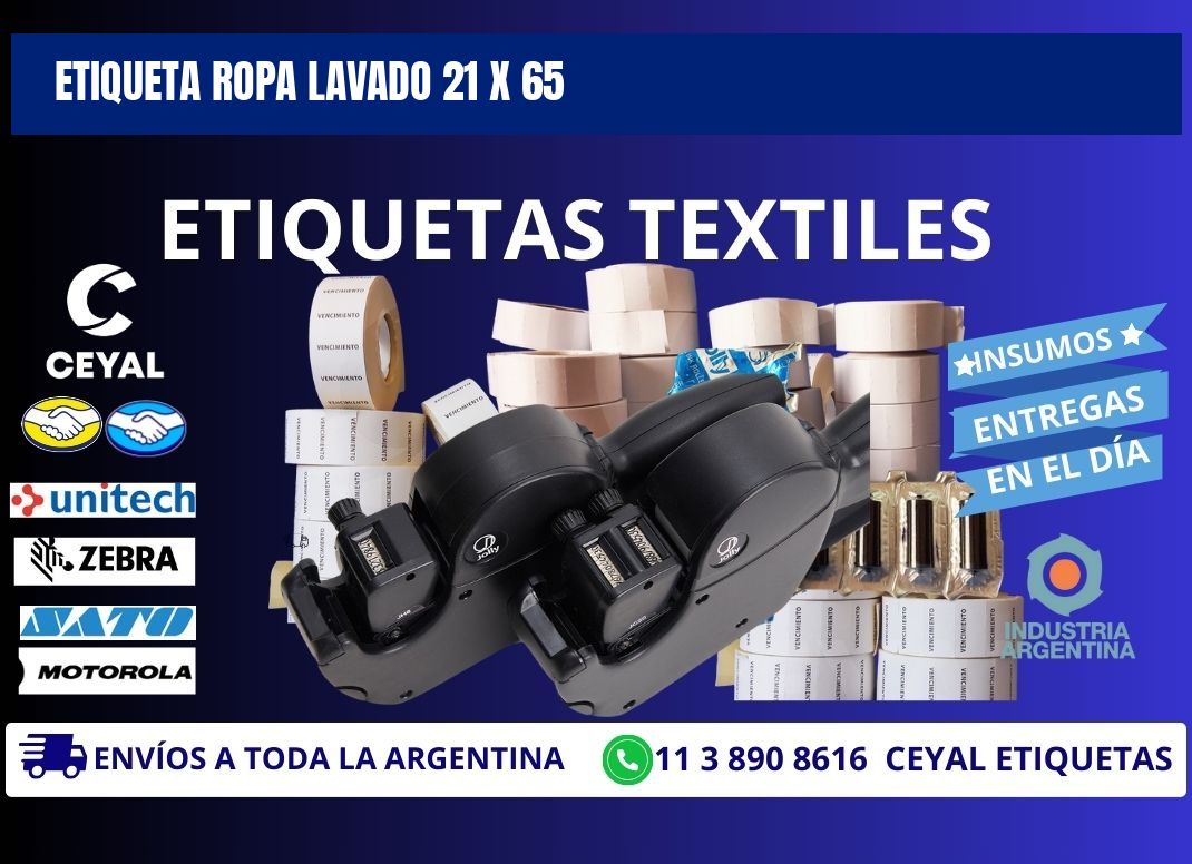 ETIQUETA ROPA LAVADO 21 x 65