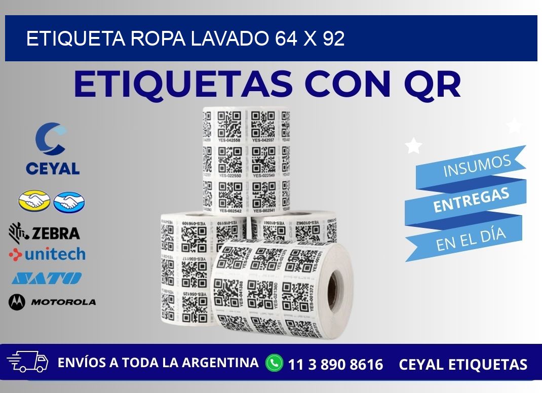 ETIQUETA ROPA LAVADO 64 x 92