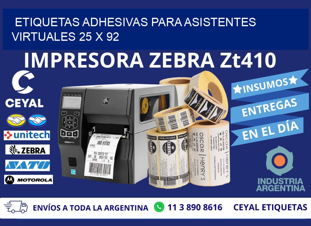 ETIQUETAS ADHESIVAS PARA ASISTENTES VIRTUALES 25 x 92