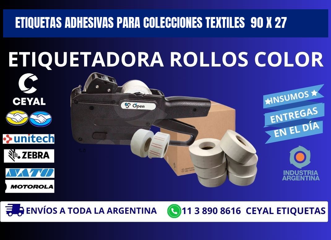 ETIQUETAS ADHESIVAS PARA COLECCIONES TEXTILES  90 x 27