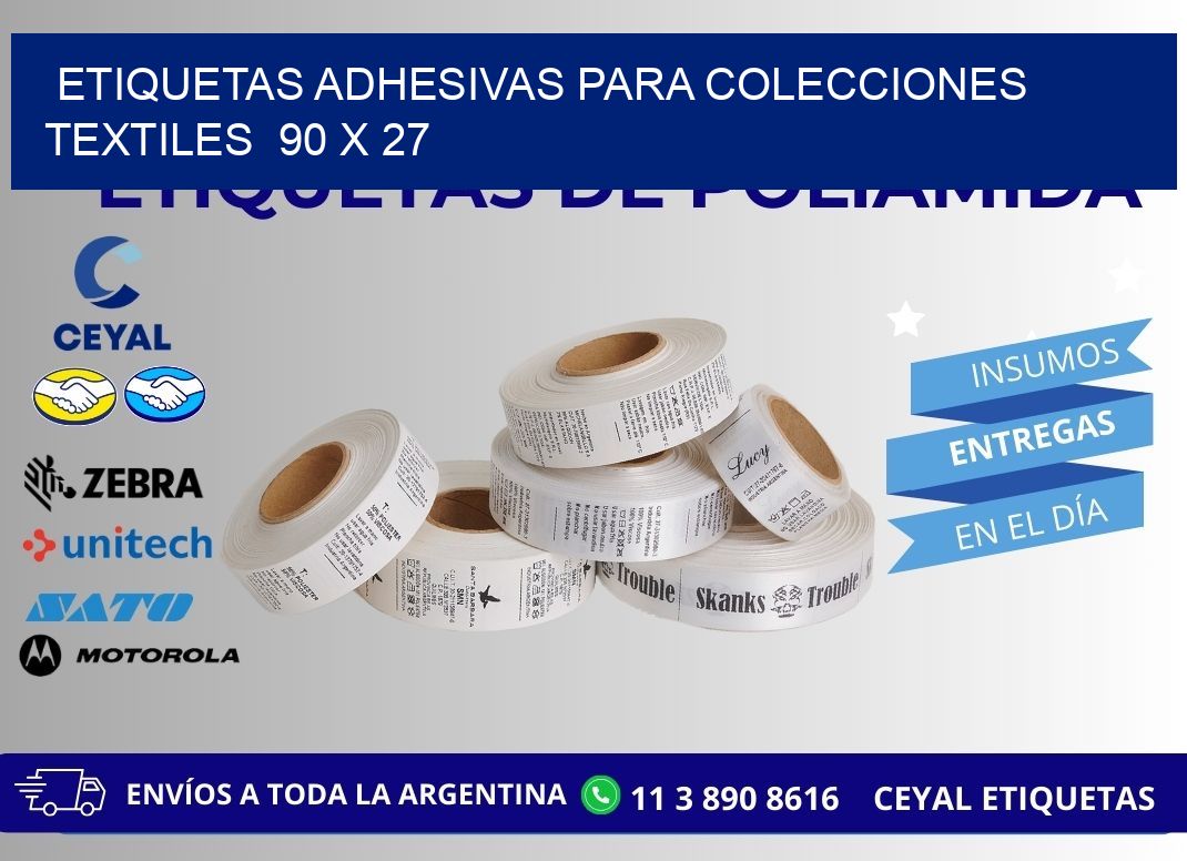 ETIQUETAS ADHESIVAS PARA COLECCIONES TEXTILES  90 x 27