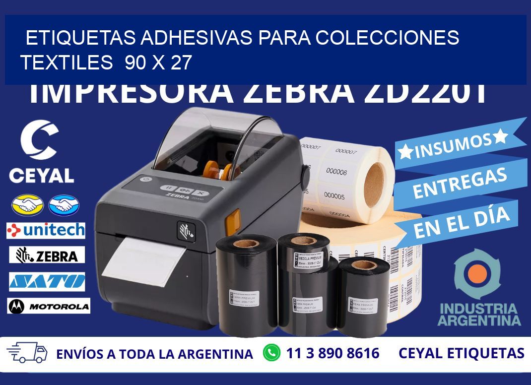 ETIQUETAS ADHESIVAS PARA COLECCIONES TEXTILES  90 x 27