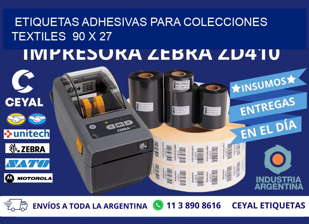 ETIQUETAS ADHESIVAS PARA COLECCIONES TEXTILES  90 x 27