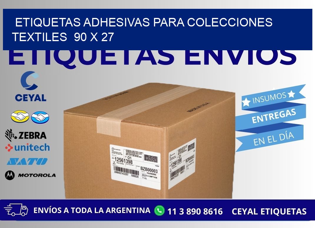 ETIQUETAS ADHESIVAS PARA COLECCIONES TEXTILES  90 x 27