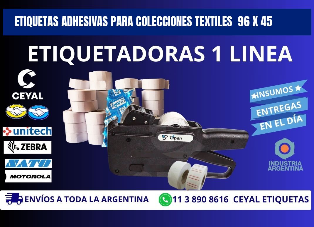 ETIQUETAS ADHESIVAS PARA COLECCIONES TEXTILES  96 x 45