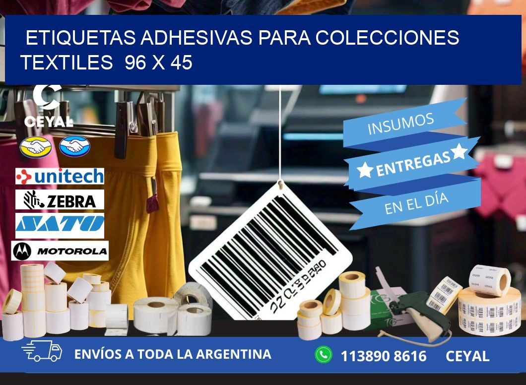 ETIQUETAS ADHESIVAS PARA COLECCIONES TEXTILES  96 x 45