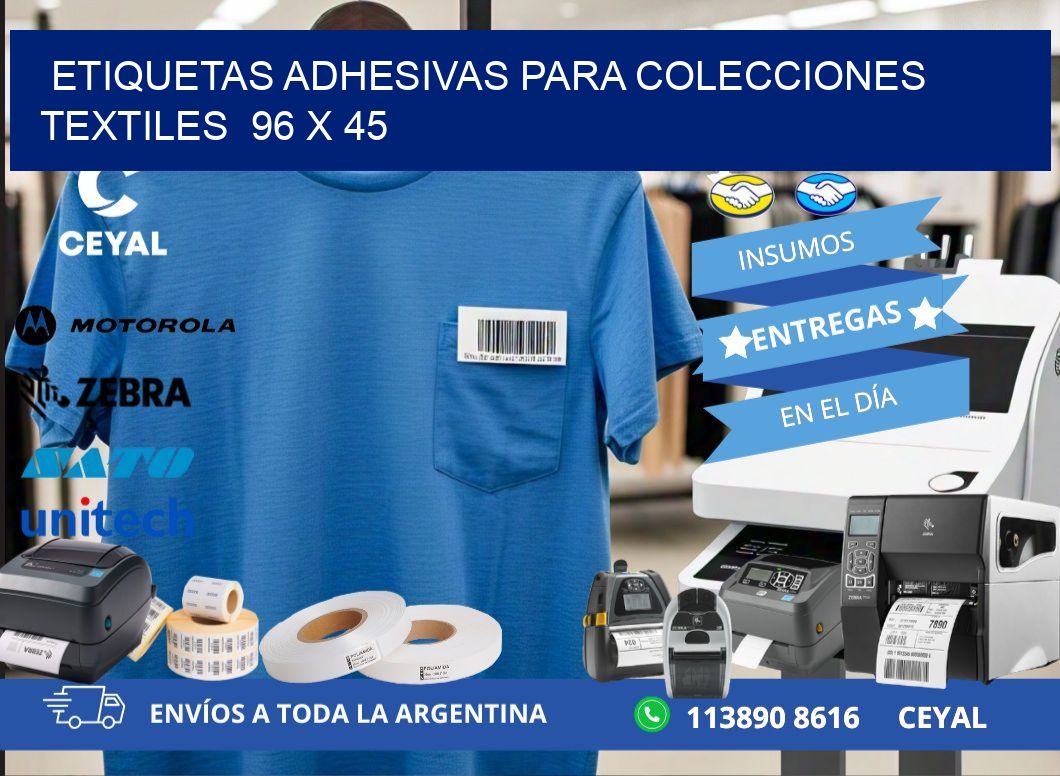 ETIQUETAS ADHESIVAS PARA COLECCIONES TEXTILES  96 x 45