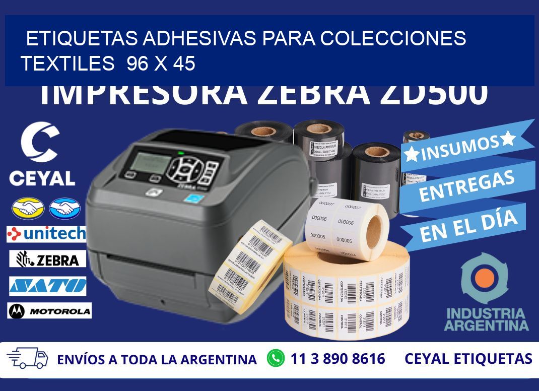 ETIQUETAS ADHESIVAS PARA COLECCIONES TEXTILES  96 x 45