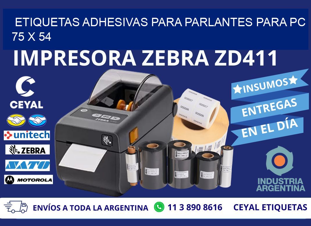 ETIQUETAS ADHESIVAS PARA PARLANTES PARA PC 75 x 54