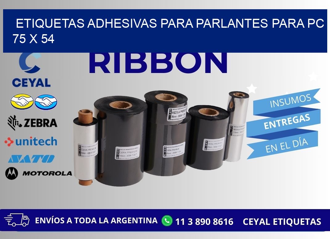 ETIQUETAS ADHESIVAS PARA PARLANTES PARA PC 75 x 54