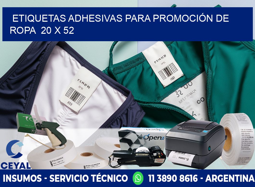 ETIQUETAS ADHESIVAS PARA PROMOCIÓN DE ROPA  20 x 52