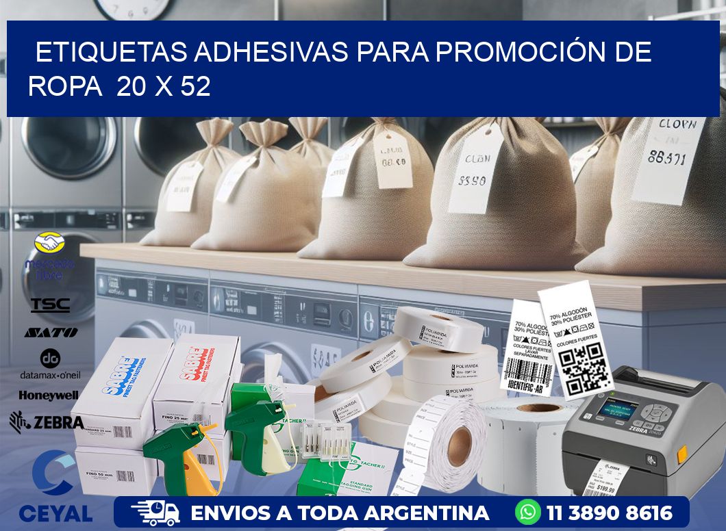 ETIQUETAS ADHESIVAS PARA PROMOCIÓN DE ROPA  20 x 52