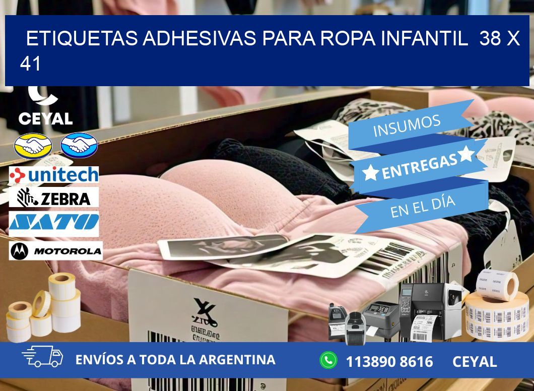 ETIQUETAS ADHESIVAS PARA ROPA INFANTIL  38 x 41