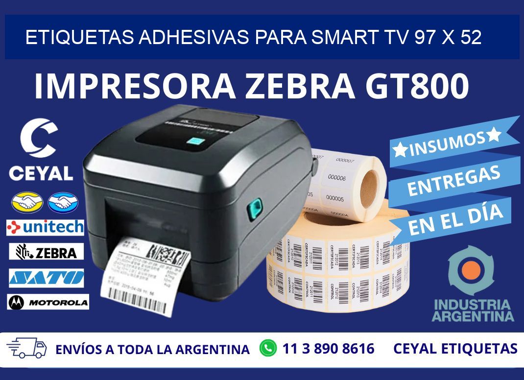 ETIQUETAS ADHESIVAS PARA SMART TV 97 x 52