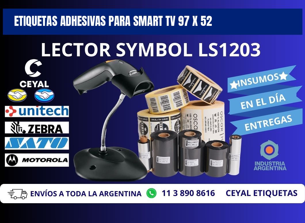 ETIQUETAS ADHESIVAS PARA SMART TV 97 x 52