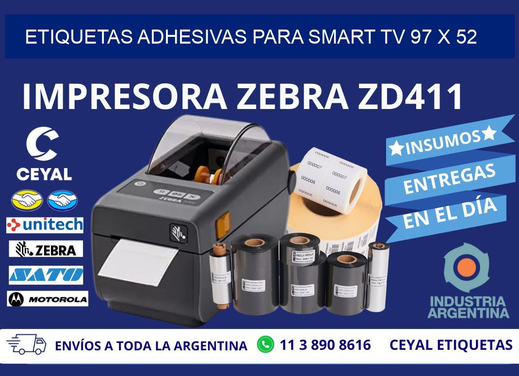 ETIQUETAS ADHESIVAS PARA SMART TV 97 x 52