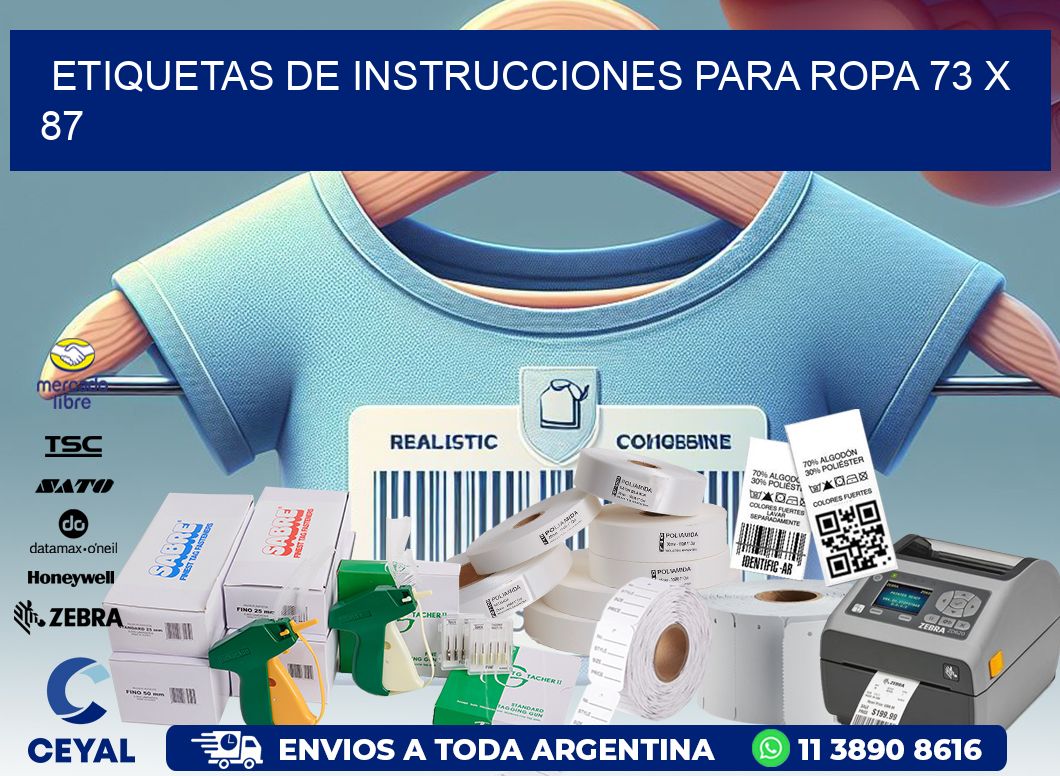 ETIQUETAS DE INSTRUCCIONES PARA ROPA 73 x 87