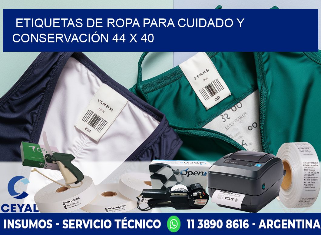 ETIQUETAS DE ROPA PARA CUIDADO Y CONSERVACIÓN 44 x 40