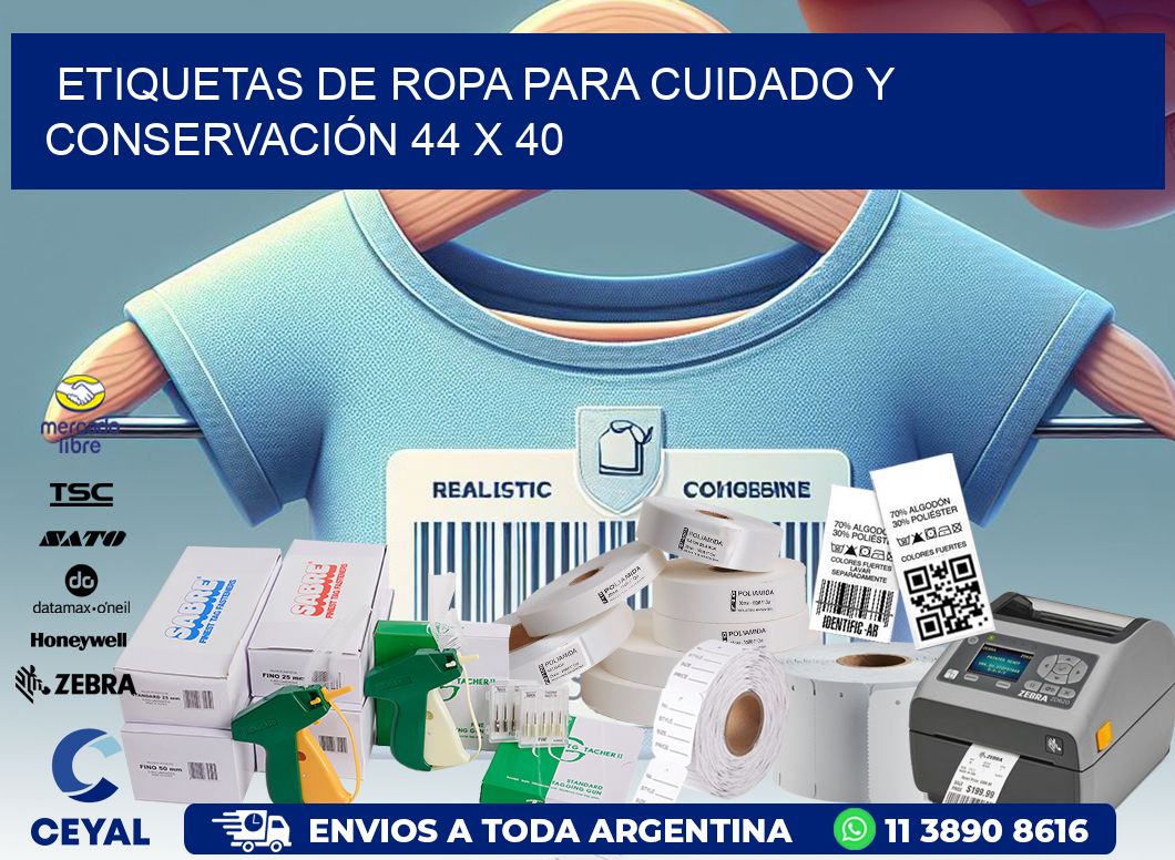 ETIQUETAS DE ROPA PARA CUIDADO Y CONSERVACIÓN 44 x 40