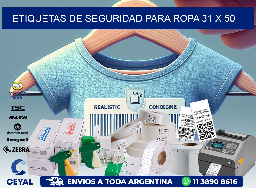 ETIQUETAS DE SEGURIDAD PARA ROPA 31 x 50