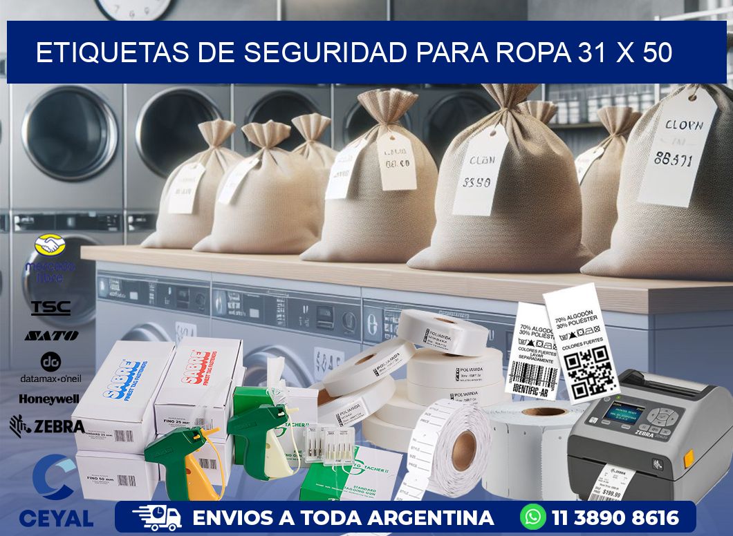 ETIQUETAS DE SEGURIDAD PARA ROPA 31 x 50