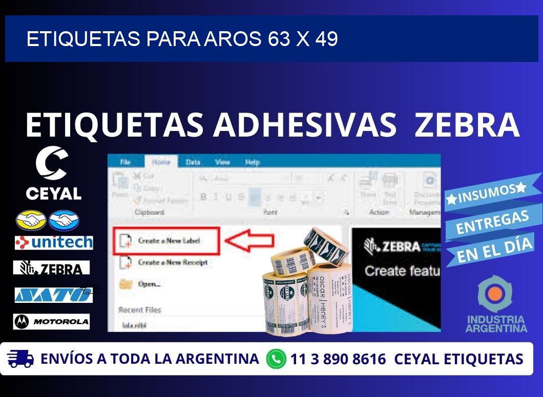 ETIQUETAS PARA AROS 63 x 49