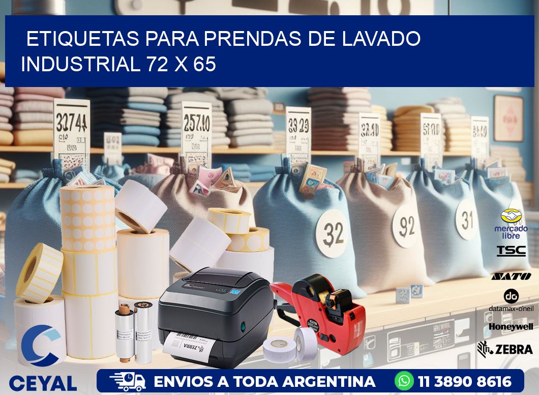 ETIQUETAS PARA PRENDAS DE LAVADO INDUSTRIAL 72 x 65