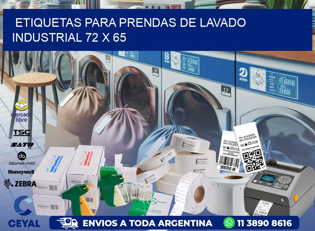 ETIQUETAS PARA PRENDAS DE LAVADO INDUSTRIAL 72 x 65